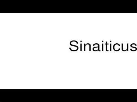 sinaiticus pronunciation